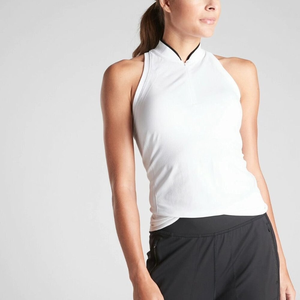 Athleta Momentum Polo Tank size S White